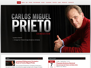 Custom website design for Carlos Miguel Prieto
