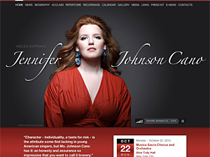 Custom website design for Jennifer Johnson Cano, Mezzo Soprano